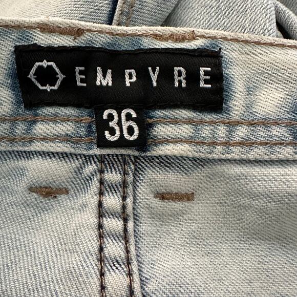 EMPYRE Men Skeletor Intentionally Distressed 5 Pocket Design Blue Jeans Size 36 - Picture 6 of 7